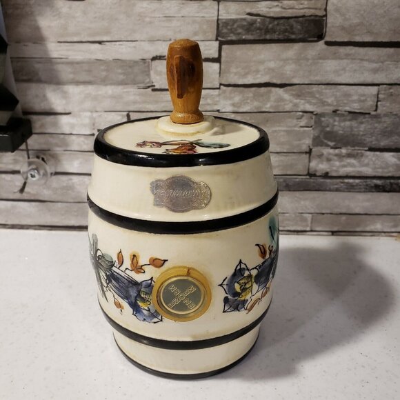 Enorm Other - Vintage Enorm W Germany Mini Liquor Wine Barrel Keg Flowers Porcelain Ceramic